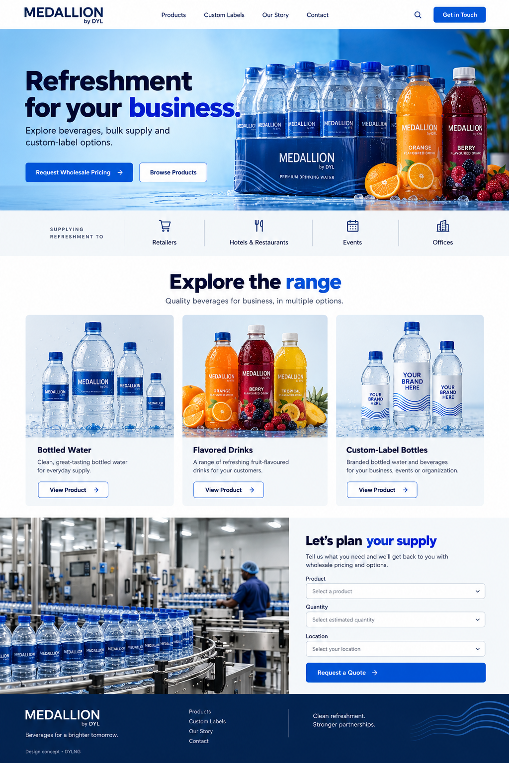 Concept Medallion bottled water packaging
